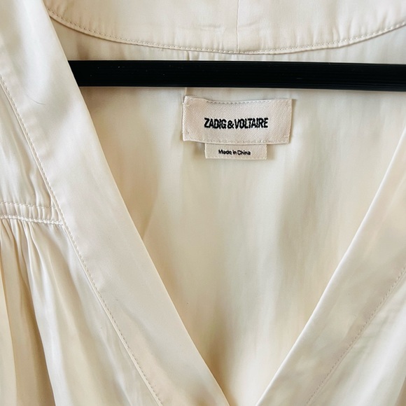 Zadig & Voltaire Telia Satin V-Neck Blouse - Picture 4 of 9